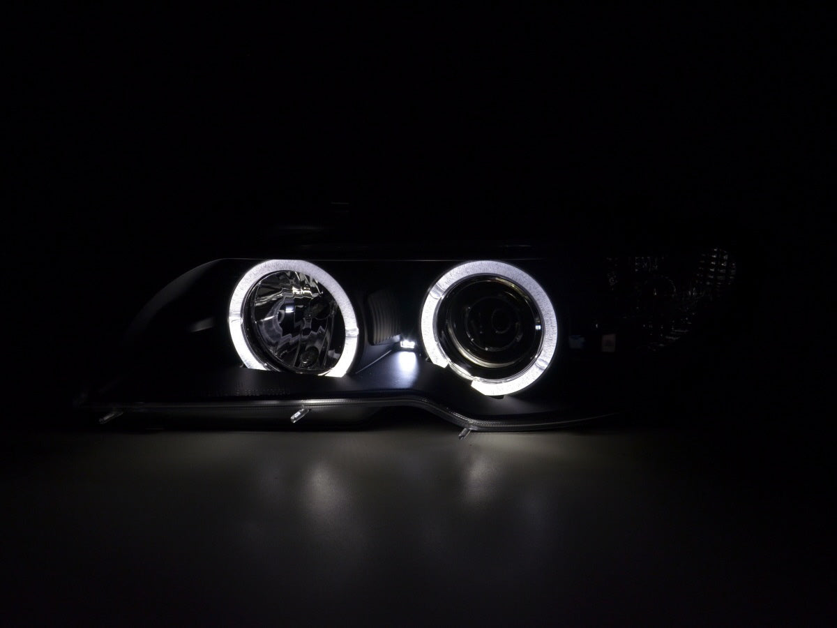 Scheinwerfer Set Angel Eyes BMW 3er E46 Coupe/Cabrio Bj. 03-05 schwarz