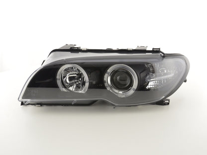 Scheinwerfer Set Angel Eyes BMW 3er E46 Coupe/Cabrio Bj. 03-05 schwarz
