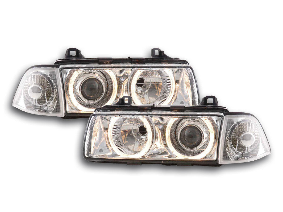 Scheinwerfer Set Xenon Angel Eyes BMW 3er Coupe Typ E36 Bj. 92-98 chrom