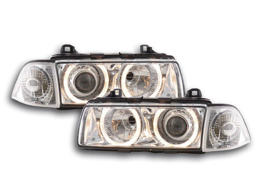 Scheinwerfer Set Xenon Angel Eyes BMW 3er Coupe Typ E36 Bj. 92-98 chrom