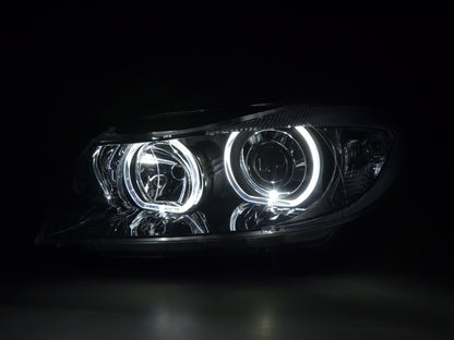 Scheinwerfer Set Angel Eyes LED BMW 3er E90/E91 Bj. 2005-2011 schwarz