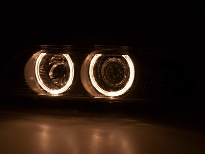 Scheinwerfer Set Angel Eyes BMW 5er E39 Bj. 95-00 schwarz
