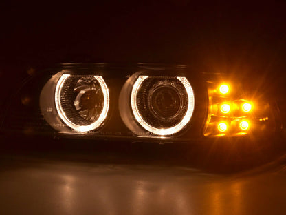 Scheinwerfer Set Angel Eyes BMW 5er E39 Bj. 95-00 schwarz