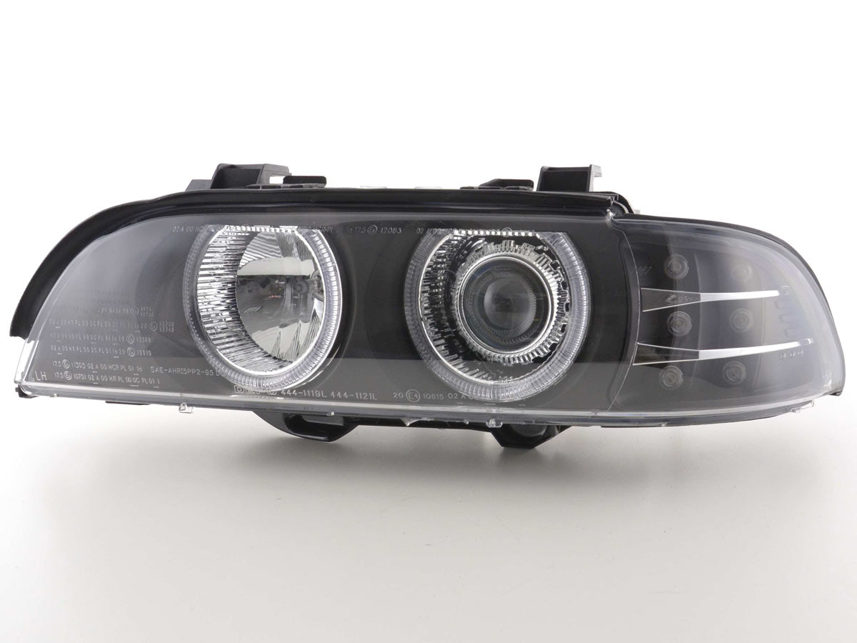 Scheinwerfer Set Angel Eyes BMW 5er E39 Bj. 95-00 schwarz