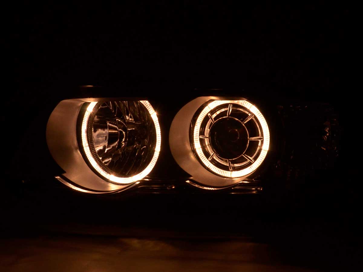 Scheinwerfer Set Angel Eyes BMW X5 Typ E53 Bj. 00-03 schwarz
