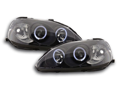 Scheinwerfer Set Honda Civic Coupe/Civic 4-trg. Bj. 99-00 schwarz
