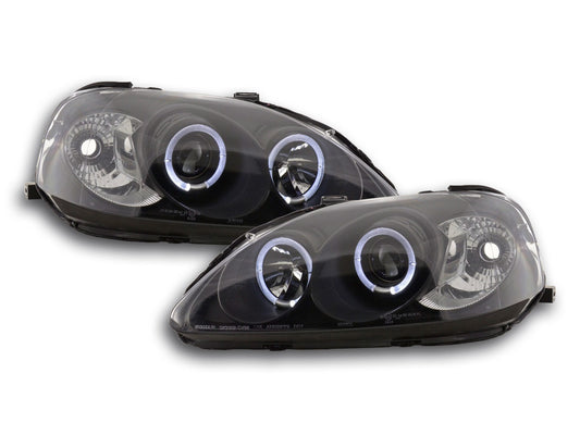 Scheinwerfer Set Honda Civic Coupe/Civic 4-trg. Bj. 99-00 schwarz