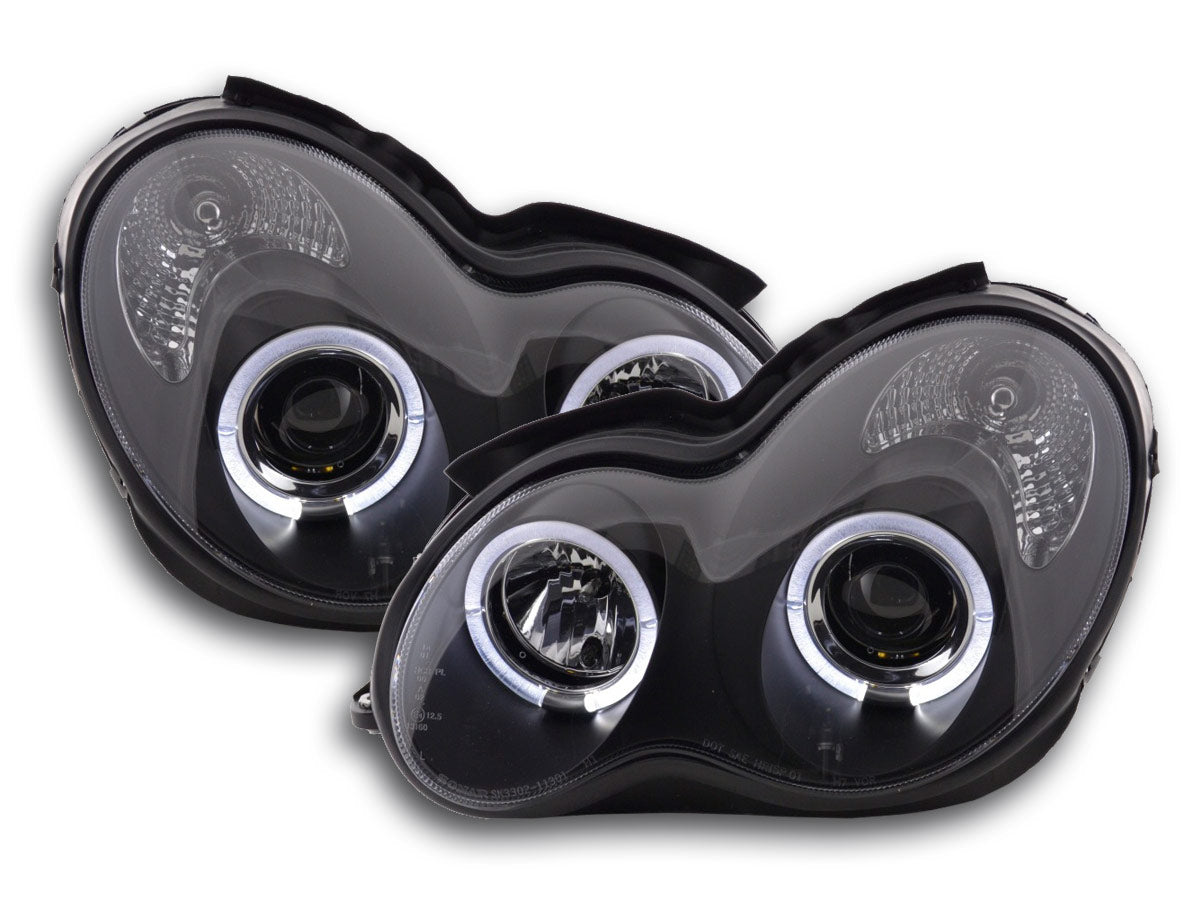 Scheinwerfer Set Mercedes C-Klasse Typ W203 Bj. 00-07 schwarz für Rechtslenker
