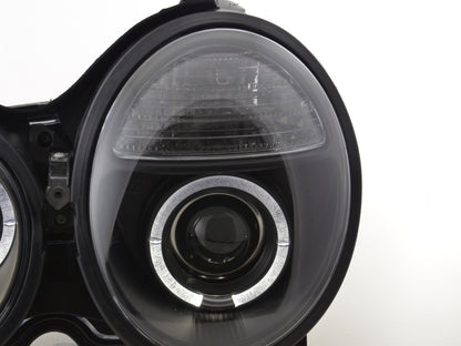 Scheinwerfer Set Angel Eyes Mercedes E-Klasse Typ W210 Bj. 99-01 schwarz