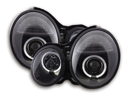 Scheinwerfer Set Angel Eyes Mercedes E-Klasse Typ W210 Bj. 99-01 schwarz