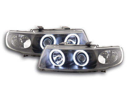 Scheinwerfer Set Angel Eyes CCFL Seat Leon (1M) Bj. 99-06 schwarz