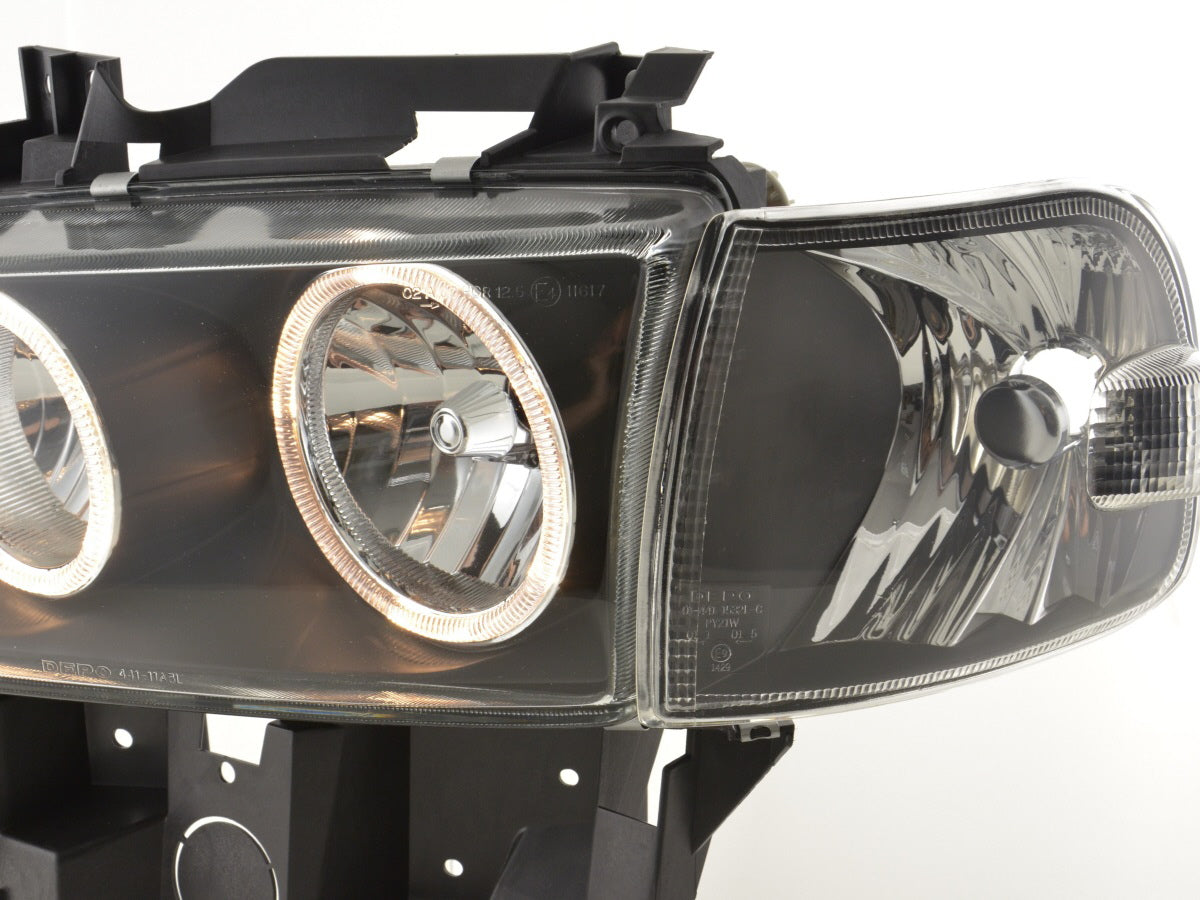 Scheinwerfer Set Angel Eyes VW Bus Typ T4  97-02 schwarz