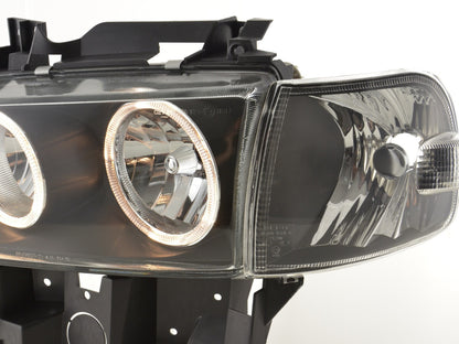 Scheinwerfer Set Angel Eyes VW Bus Typ T4  97-02 schwarz