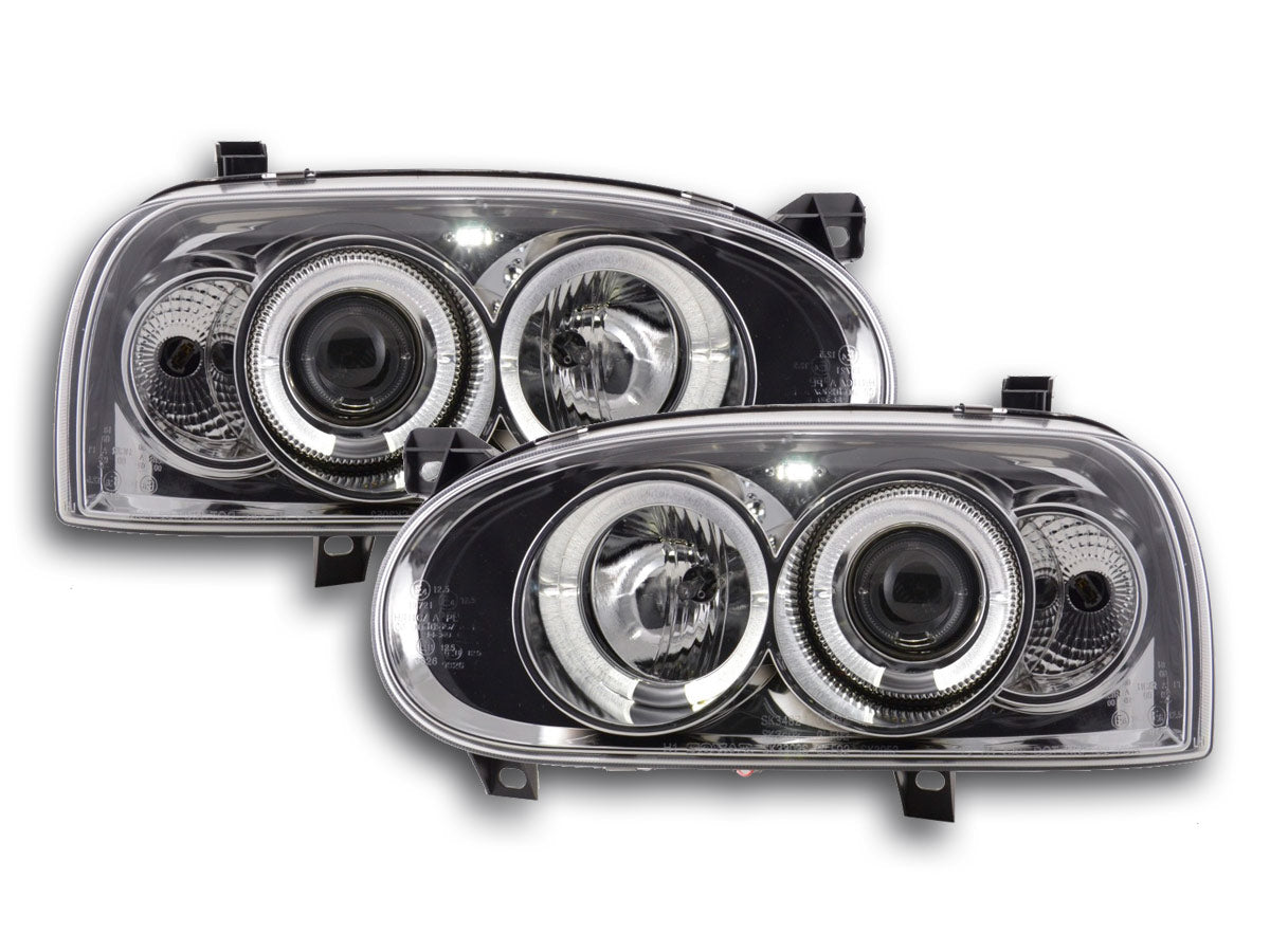 Scheinwerfer Set VW Golf 3 Typ 1HXO 1 EXO  91-97 chrom