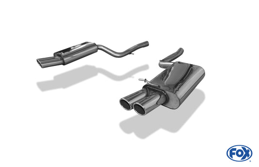 FOX Audi A4 Typ B7 quattro Endschalldämpfer rechts/links Ø63,5mm für 4-Rohr - 2x88x74 Typ 32
