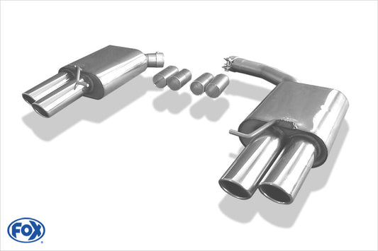 FOX Audi A4 B8/ A5 8T quattro  Coupe/A5 Cabrio Endschalldämpfer rechts/links für 2-Rohr zweiflutig - 2x88x74 Typ 32 rechts/links