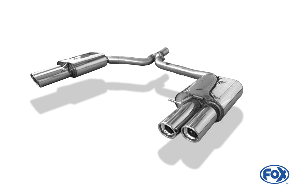 FOX Audi A4 B8 Limousine/ Avant + S-Line Endschalldämpfer rechts/links zweiflutig inkl. Y-Adapterrohr Ø65mm innen - 2x90 Typ 17 rechts/links