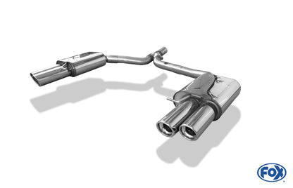 FOX Audi A4 B8 Limousine/ Avant + S-Line Endschalldämpfer rechts/links zweiflutig inkl. Y-Adapterrohr Ø65mm innen - 2x90 Typ 17 rechts/links
