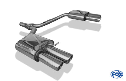 FOX Audi A4 B8 Limousine/ Avant + S-Line Endschalldämpfer rechts/links zweiflutig inkl. Y-Adapterrohr Ø65mm innen - 2x90 Typ 17 rechts/links