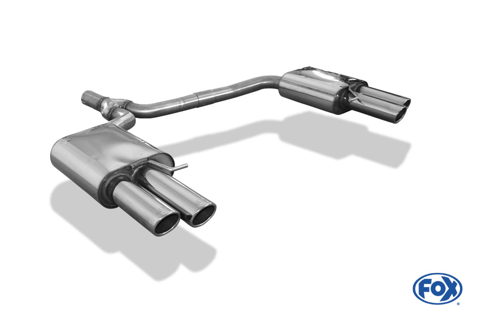 FOX Audi A4 B8 Limousine/ Avant + S-Line Endschalldämpfer rechts/links zweiflutig inkl. Y-Adapterrohr Ø65mm innen - 2x88x74 Typ 32 rechts/links