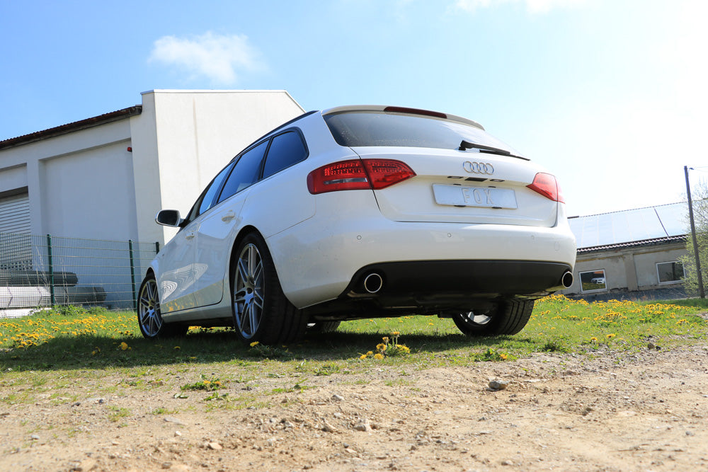 FOX Audi A4 B8 Limousine/ Avant + S-Line Endschalldämpfer rechts/links einflutig inkl. Y-Adapterrohr Ø65mm innen - 1x100 Typ 16 rechts/links