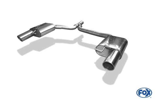 FOX Audi A5 8T Coupe + S-Line Endschalldämpfer rechts/links einflutig inkl. Y-Adapterrohr Ø65mm innen - 1x100 Typ 16 rechts/links
