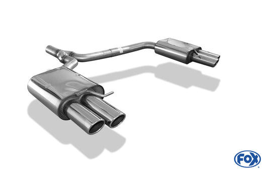 FOX Audi A5 8T Coupe + S-Line Endschalldämpfer rechts/links zweiflutig inkl. Y-Adapterrohr Ø65mm innen - 2x80 Typ 17 rechts/links