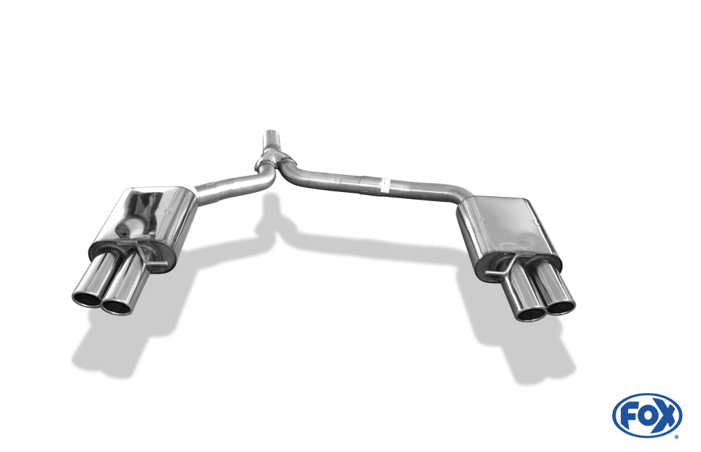 FOX Audi A4 B8 Limousine/ Avant + S-Line Endschalldämpfer rechts/links zweiflutig inkl. Y-Adapterrohr Ø65mm innen - 2x80 Typ 17 rechts/links