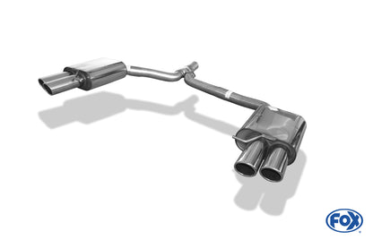 FOX Audi A5 8T Coupe + S-Line Endschalldämpfer rechts/links zweiflutig inkl. Y-Adapterrohr Ø65mm innen - 2x80 Typ 17 rechts/links