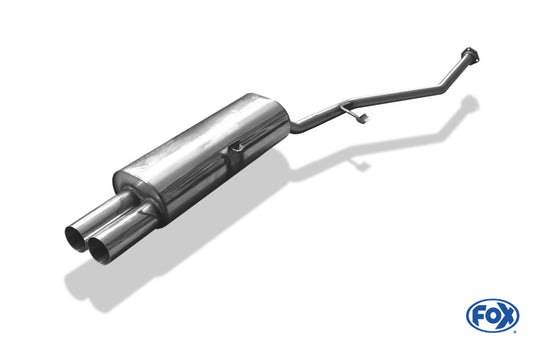 FOX BMW E30 316i/ 318i bis 9/87` Halbanlage ab Kat mit 3 Loch-Flansch - 2x76 Typ 10