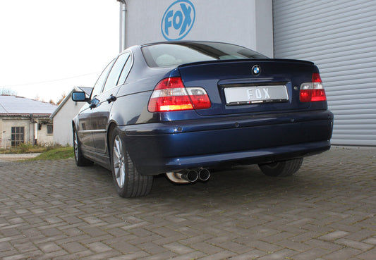 FOX BMW E46 320/ 323/ 328 Endschalldämpfer einflutig auf original MSD - 2x76 Typ 10