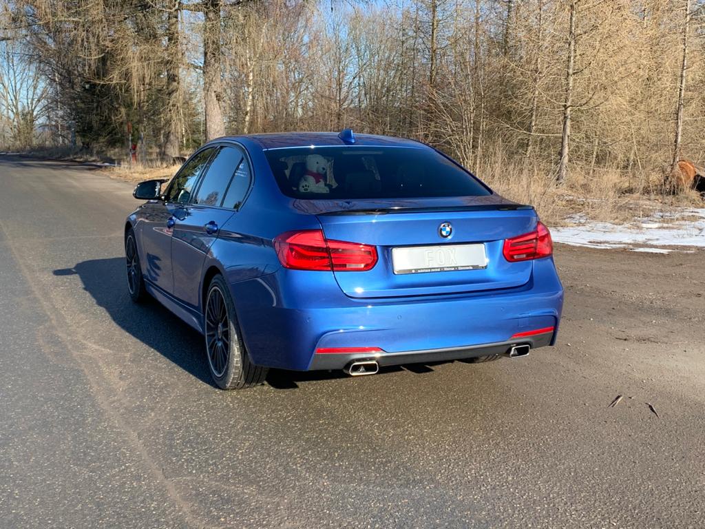 FOX BMW F30/31 - 330i xDrive Endschalldämpfer quer Ausgang rechts/links - 145x65 Typ 59 rechts/links - mit Abgasklappe im linken Endrohr