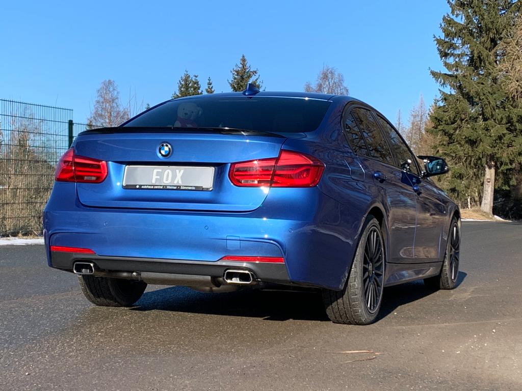 FOX BMW F30/31 - 330i xDrive Endschalldämpfer quer Ausgang rechts/links - 145x65 Typ 59 rechts/links - mit Abgasklappe im linken Endrohr