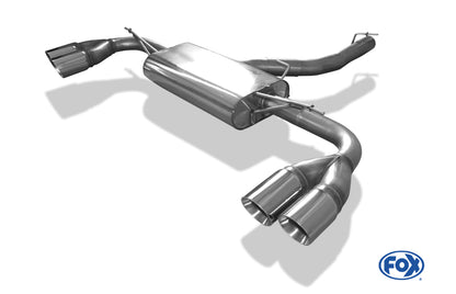 FOX BMW X4 F26 Endschalldämpfer quer Ausgang rechts/links - 2x90 Typ 25 rechts/links