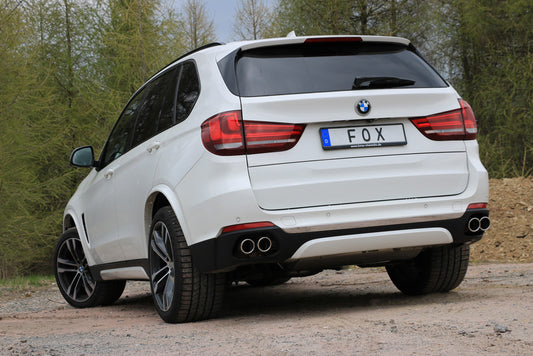 FOX BMW X5 F15 Endschalldämpfer quer Ausgang rechts/links, Eingang doppelflutig - 2x80 Typ 16 rechts/links