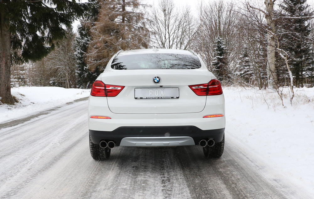 FOX BMW X4 F26 ohne M-Paket Endschalldämpfer quer Ausgang rechts/links - 2x90 Typ 25 rechts/links