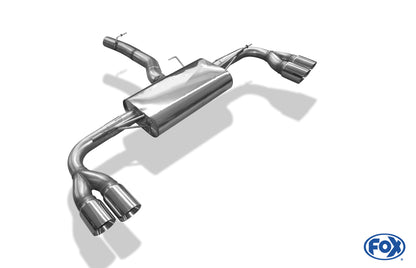 FOX BMW X4 F26 - 35i 35d Endschalldämpfer quer Ausgang rechts/links - 2x90 Typ 25 rechts/links