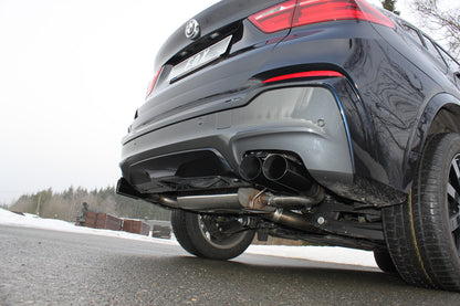 FOX BMW X4 F26 Endschalldämpfer quer Ausgang rechts/links - 2x90 Typ 25 rechts/links SCHWARZ