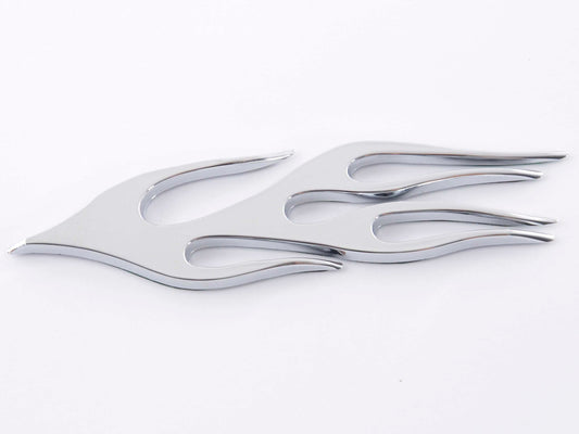 Aufkleber Chrom 3D Car Logo Motiv Flame 115x45 mm chrom