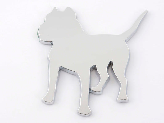 Aufkleber Chrom 3D Car Logo Motiv Pbull 85x85 mm chrom