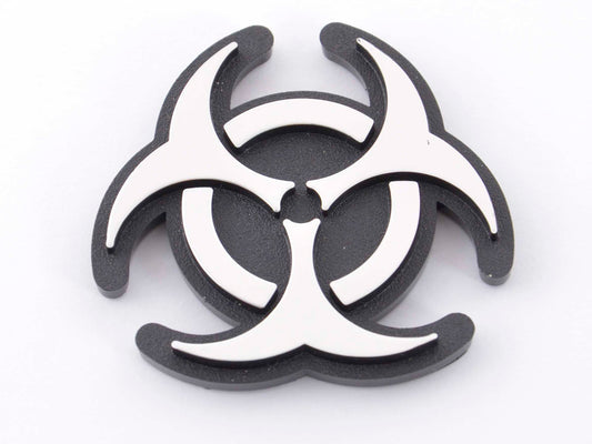 Aufkleber Chrom 3D Car Logo Motiv Radioactiv 52x52 mm chrom