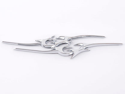 Aufkleber Chrom 3D Car Logo Motiv Tribal III 135x30 mm chrom
