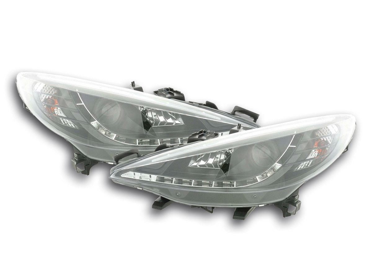 Scheinwerfer Set Daylight LED TFL-Optik Peugeot 207 Bj. 06- schwarz