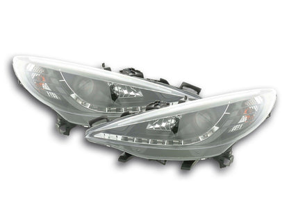 Scheinwerfer Set Daylight LED TFL-Optik Peugeot 207 Bj. 06- schwarz