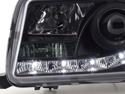 Scheinwerfer Set Daylight LED TFL-Optik Audi 80 Typ B4 Bj. 91-94 schwarz