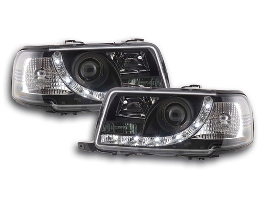Scheinwerfer Set Daylight LED TFL-Optik Audi 80 Typ B4 Bj. 91-94 schwarz