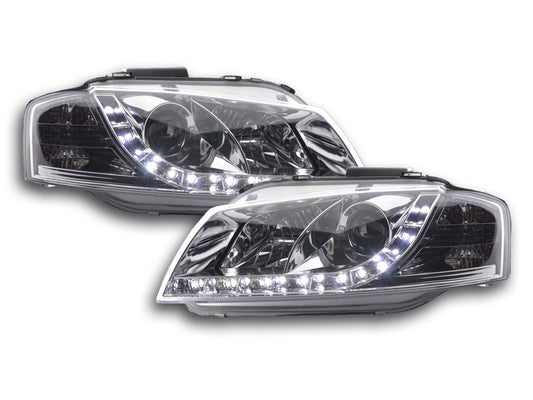 Scheinwerfer Set Daylight LED TFL-Optik Audi A3 Typ 8P Bj. 03-07 chrom