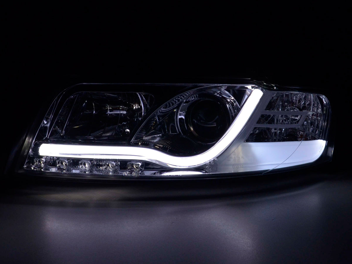 Scheinwerfer Set Daylight LED TFL-Optik Audi A4 Typ 8E Bj. 01-04 chrom