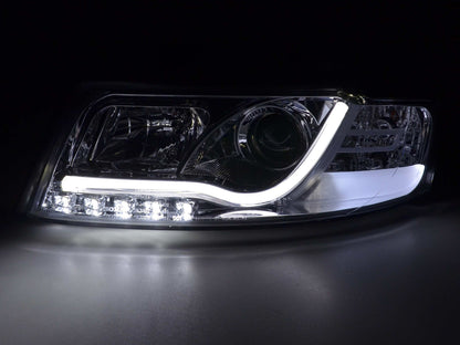Scheinwerfer Set Daylight LED Tagfahrlicht Audi A4 Typ 8E Bj. 01-04 chrom
