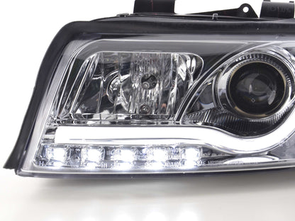 Scheinwerfer Set Daylight LED Tagfahrlicht Audi A4 Typ 8E Bj. 01-04 chrom